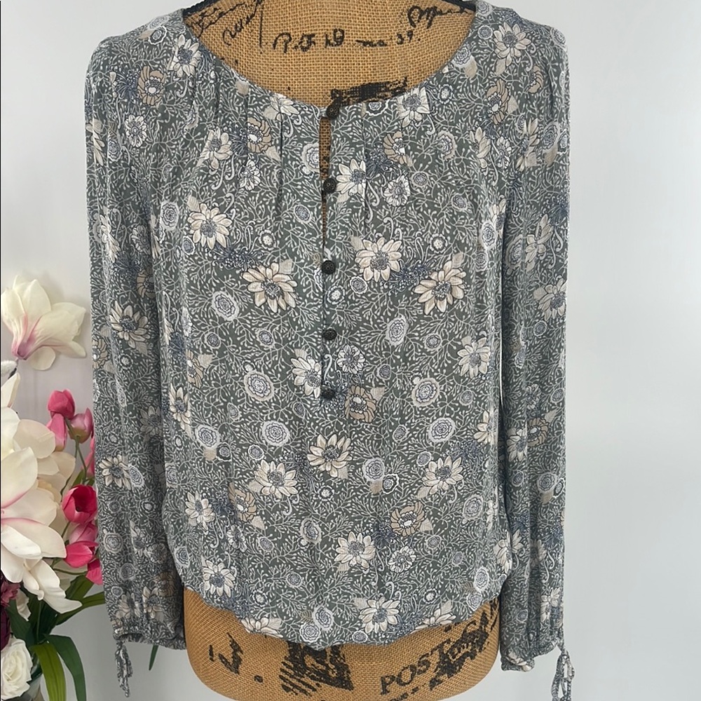 Lucky Brand Floral Print Women's Top - Green